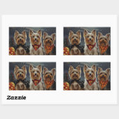 Biewer Terrier Halloween Spooky Rechteckiger Aufkleber (Blatt)