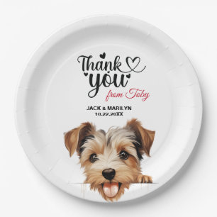 Biewer Terrier Hochzeitsempfang Pappteller