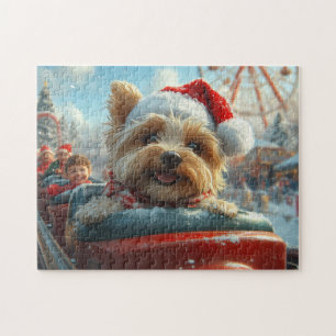 Biewer Terrier Hund Achterbahn Weihnachten  Puzzle