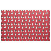 Biewer Terrier Hund, rote Weihnachtssternis Stoff (Fat Quarter (45,7 x 55,9 cm))