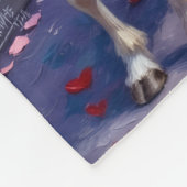 Biewer Terrier Hund Valentinstag Fleecedecke (Ecke)