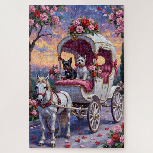 Biewer Terrier Hund Valentinstag Puzzle (Vertikal)