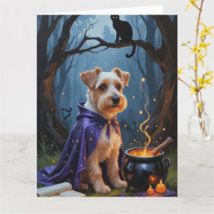 Biewer Terrier Hund Whimsical Halloween-Malerei Karte
