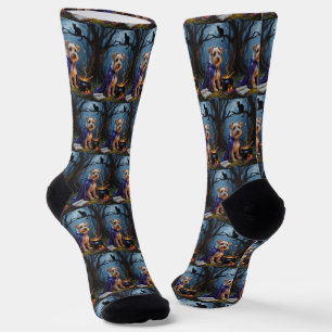 Biewer Terrier Hund Whimsical Halloween-Malerei Socken