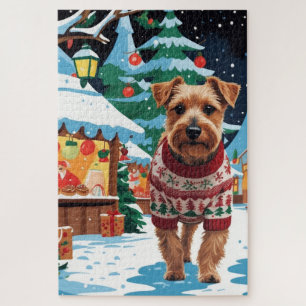 Biewer Terrier Hunde Weihnachten Schnee Urlaub Puzzle