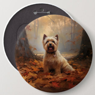 Biewer Terrier im Herbst Leaves Fall Inspiriert Button