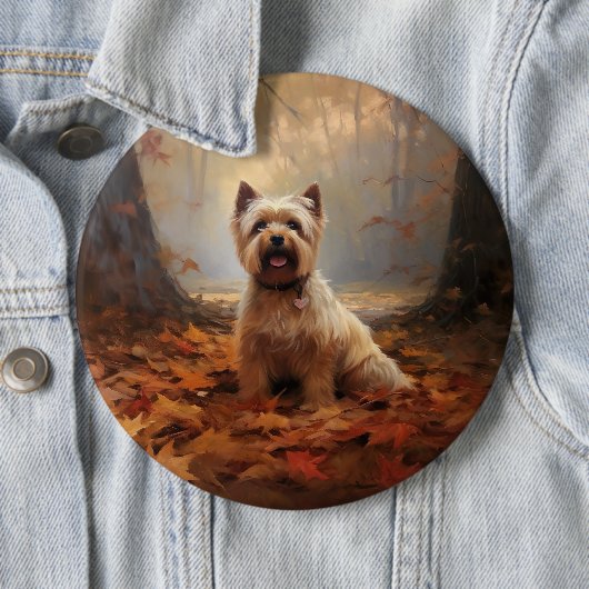 Biewer Terrier im Herbst Leaves Fall Inspiriert Button (Beispiel)