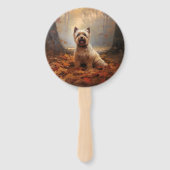 Biewer Terrier im Herbst Leaves Fall Inspiriert Fächer (Vorderseite)