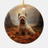 Biewer Terrier im Herbst Leaves Fall Inspiriert Keramik Ornament (Hinten)