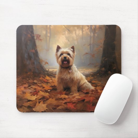Biewer Terrier im Herbst Leaves Fall Inspiriert Mousepad (Mit Mouse)
