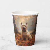 Biewer Terrier im Herbst Leaves Fall Inspiriert Pappbecher (Rückseite)