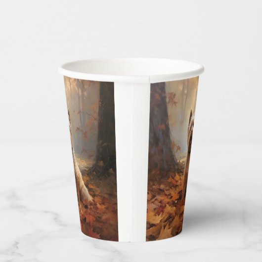 Biewer Terrier im Herbst Leaves Fall Inspiriert Pappbecher (Rechts)