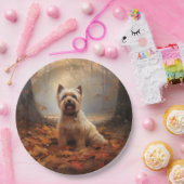 Biewer Terrier im Herbst Leaves Fall Inspiriert Pappteller (Party)