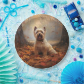 Biewer Terrier im Herbst Leaves Fall Inspiriert Pappteller (Party)
