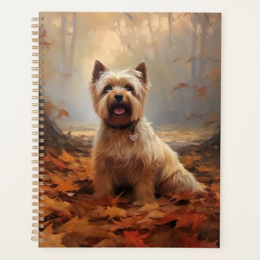 Biewer Terrier im Herbst Leaves Fall Inspiriert Planer (Vorderseite)