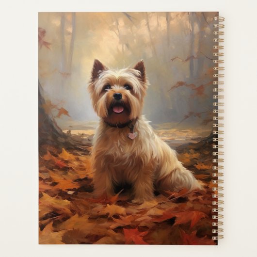 Biewer Terrier im Herbst Leaves Fall Inspiriert Planer (Rückseite)