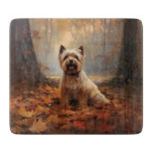 Biewer Terrier im Herbst Leaves Fall Inspiriert Schneidebrett (Vorderseite)
