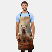 Biewer Terrier im Herbst Leaves Fall Inspiriert Schürze (Getragen)