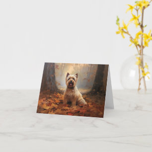 Biewer Terrier im Herbstlaubfall inspirieren Karte