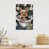 Biewer Terrier In Bathtub Poster, Funny Dog Poster (Küche)