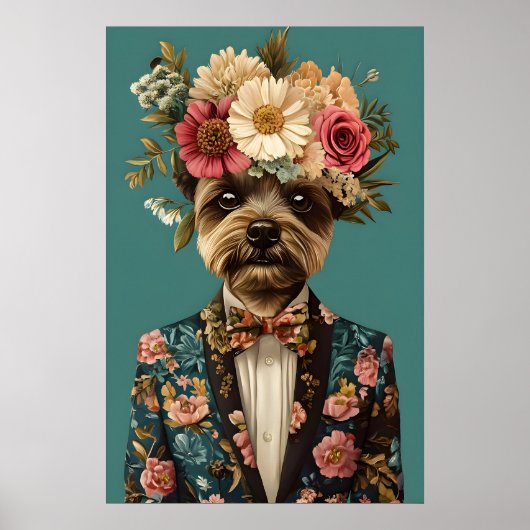 Biewer Terrier In Suit Poster, Biewer Terrier Poster (Vorne)