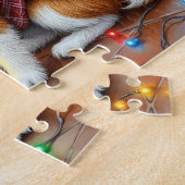 Biewer Terrier Kamin mit Weihnachtslichtern Puzzle (Seite)