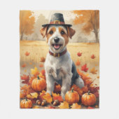 Biewer Terrier lässt im Herbst Erntedank Art Fleecedecke (Vorderseite)