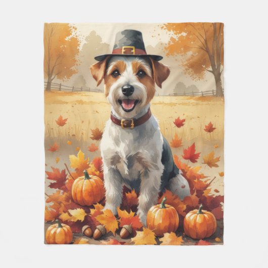 Biewer Terrier lässt im Herbst Erntedank Art Fleecedecke (Vorderseite)