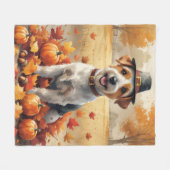 Biewer Terrier lässt im Herbst Erntedank Art Fleecedecke (Vorderseite (Horizontal))