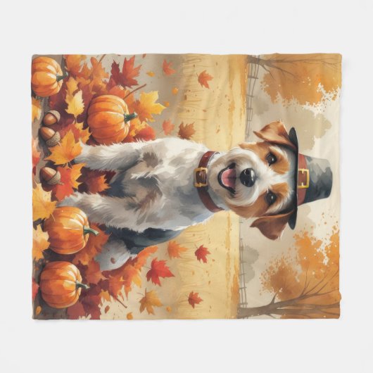 Biewer Terrier lässt im Herbst Erntedank Art Fleecedecke (Vorderseite (Horizontal))
