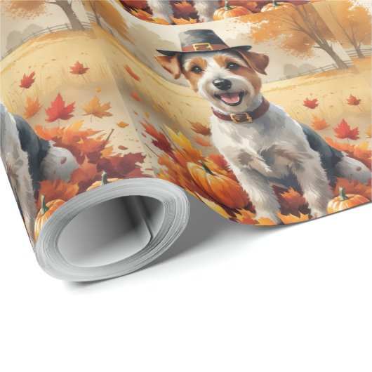 Biewer Terrier lässt im Herbst Erntedank Art Geschenkpapier (Rolleneckpunkt)