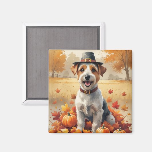 Biewer Terrier lässt im Herbst Erntedank Art Magnet (Vorderseite/Rückseite)