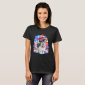 Biewer Terrier Merica 4. Juli Amerikanische Flagge T-Shirt (Vorne ganz)