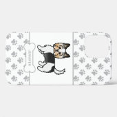Biewer Terrier mit Paws, Dog Bone & Name Case-Mate iPhone Hülle (Rückseite (Horizontal))
