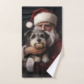 Biewer Terrier mit Weihnachtsfeiern Badhandtuch Set (Handtuch)