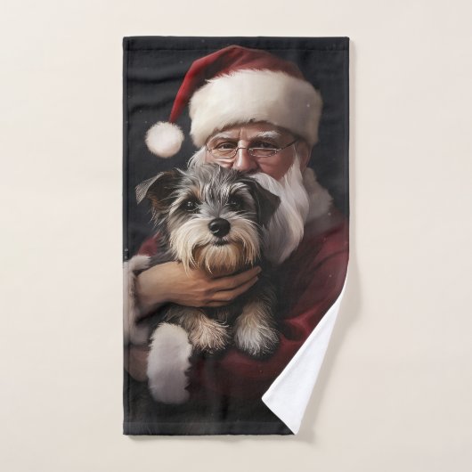 Biewer Terrier mit Weihnachtsfeiern Badhandtuch Set (Handtuch)