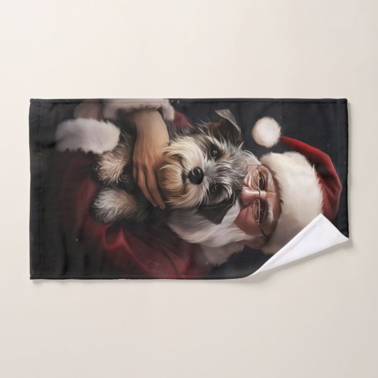 Biewer Terrier mit Weihnachtsfeiern Badhandtuch Set (Handtuch)