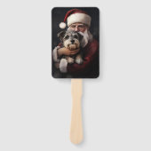 Biewer Terrier mit Weihnachtsfeiern Fächer (Vorderseite)