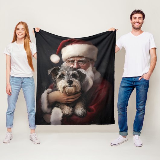 Biewer Terrier mit Weihnachtsfeiern Fleecedecke (Beispiel)