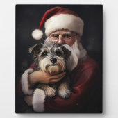 Biewer Terrier mit Weihnachtsfeiern Fotoplatte (Vorderseite)