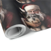 Biewer Terrier mit Weihnachtsfeiern Geschenkpapier (Rolleneckpunkt)
