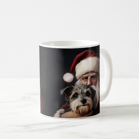 Biewer Terrier mit Weihnachtsfeiern Kaffeetasse (VorderseiteRechts)