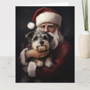 Biewer Terrier mit Weihnachtsfeiern Karte