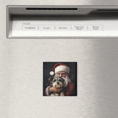 Biewer Terrier mit Weihnachtsfeiern Magnet (In Situ (Geschirrspüler))