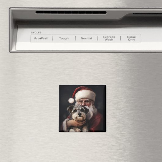Biewer Terrier mit Weihnachtsfeiern Magnet (In Situ (Geschirrspüler))