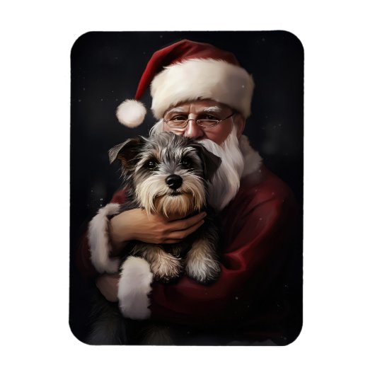 Biewer Terrier mit Weihnachtsfeiern Magnet (Vertikal)