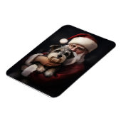 Biewer Terrier mit Weihnachtsfeiern Magnet (Linke Seite)