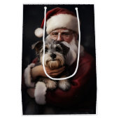 Biewer Terrier mit Weihnachtsfeiern Mittlere Geschenktüte (Rückseite)