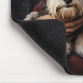 Biewer Terrier mit Weihnachtsfeiern Mousepad (Ecke)
