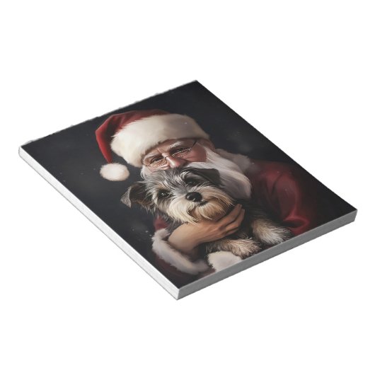 Biewer Terrier mit Weihnachtsfeiern Notizblock (angewinkelt)